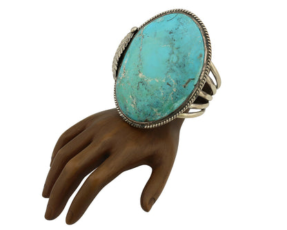 Women's Navajo .925 Silver Kingman Turquoise Native American Artist C.80's