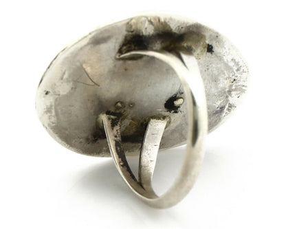 Navajo Ring .925 Silver Spiderweb Turquoise Native American Artist C.80's