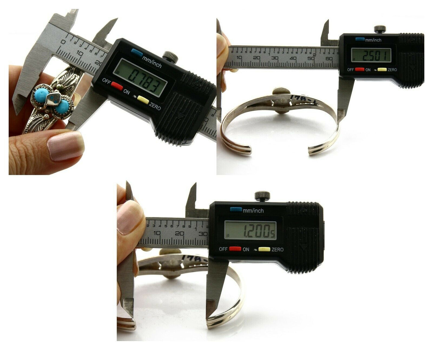 Navajo Bracelet .925 Silver Sleeping Beauty Turquoise Native C.80's