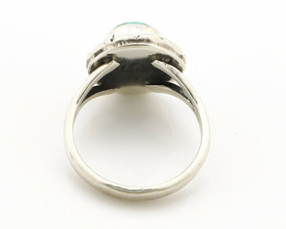 Navajo Ring .925 Silver Kingman Turquoise Artist Signed Gecko C.90's