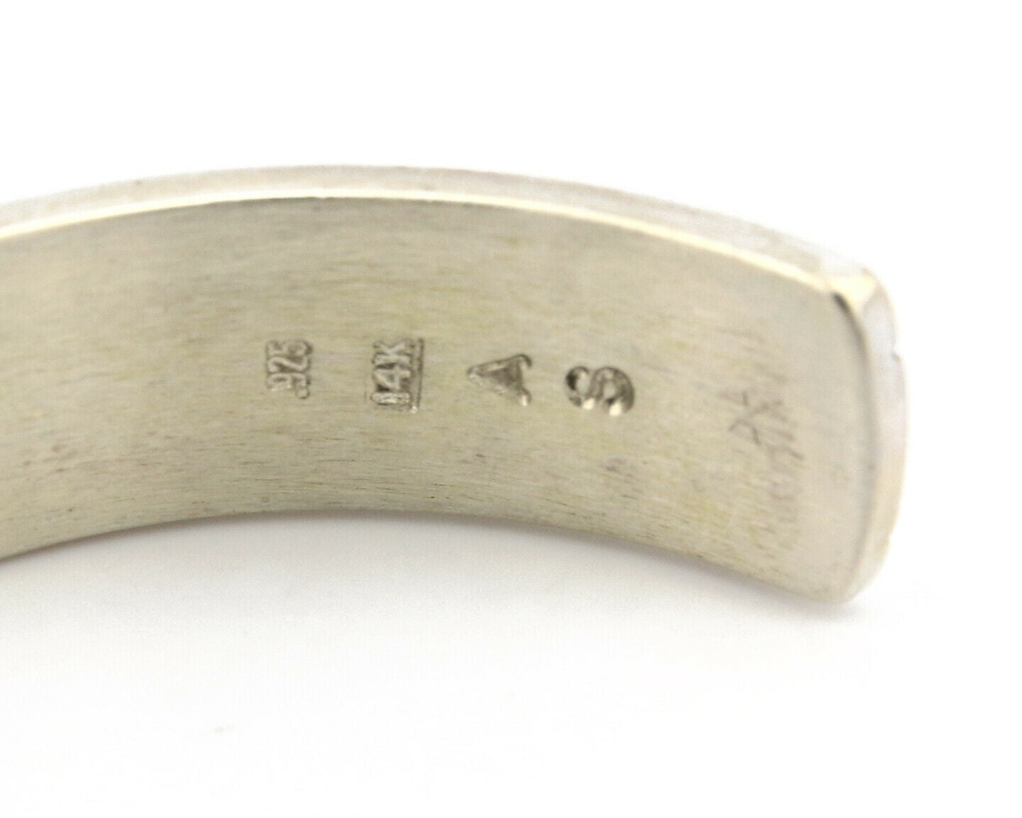 Navajo Bracelet .925 Silver SOLID 14k Yellow Gold Signed MM Rogers & AS C80-90s