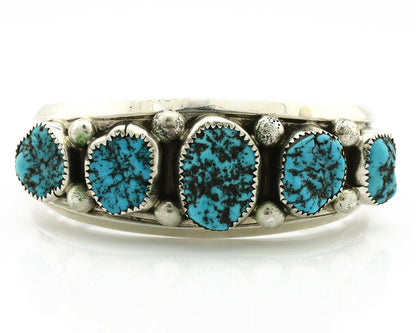 Navajo Bracelet .925 Silver Sleeping Beauty Turquoise Artist Josephine Rojas C90