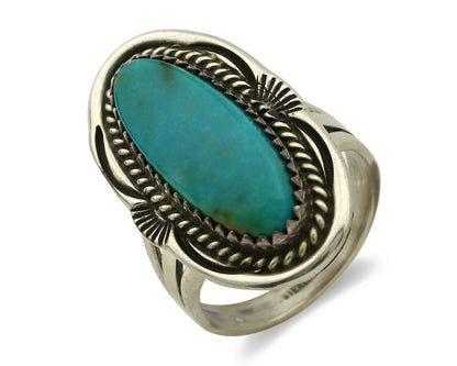 Navajo Ring 925 Silver Southwest Blue Turquoise Artist Signed Begay C.80's