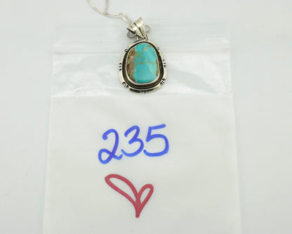 Navajo Necklace .925 Silver Kingman Turquoise Native American Artist C.1980's