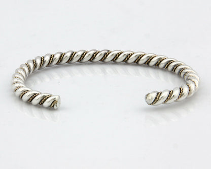 Navajo Bracelet .925 Silver Braided Twisted Artist Tahe C80's 5.0mm Wide