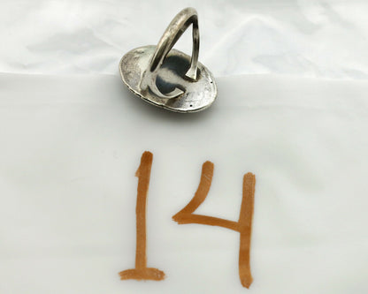 Navajo Ring .925 Silver Kingman Turquoise Native American Artist C.1980's