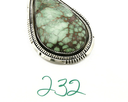 C. 1990 Rare Large Variscite Navajo Signed Begay .925 Silver Stamped Pendant