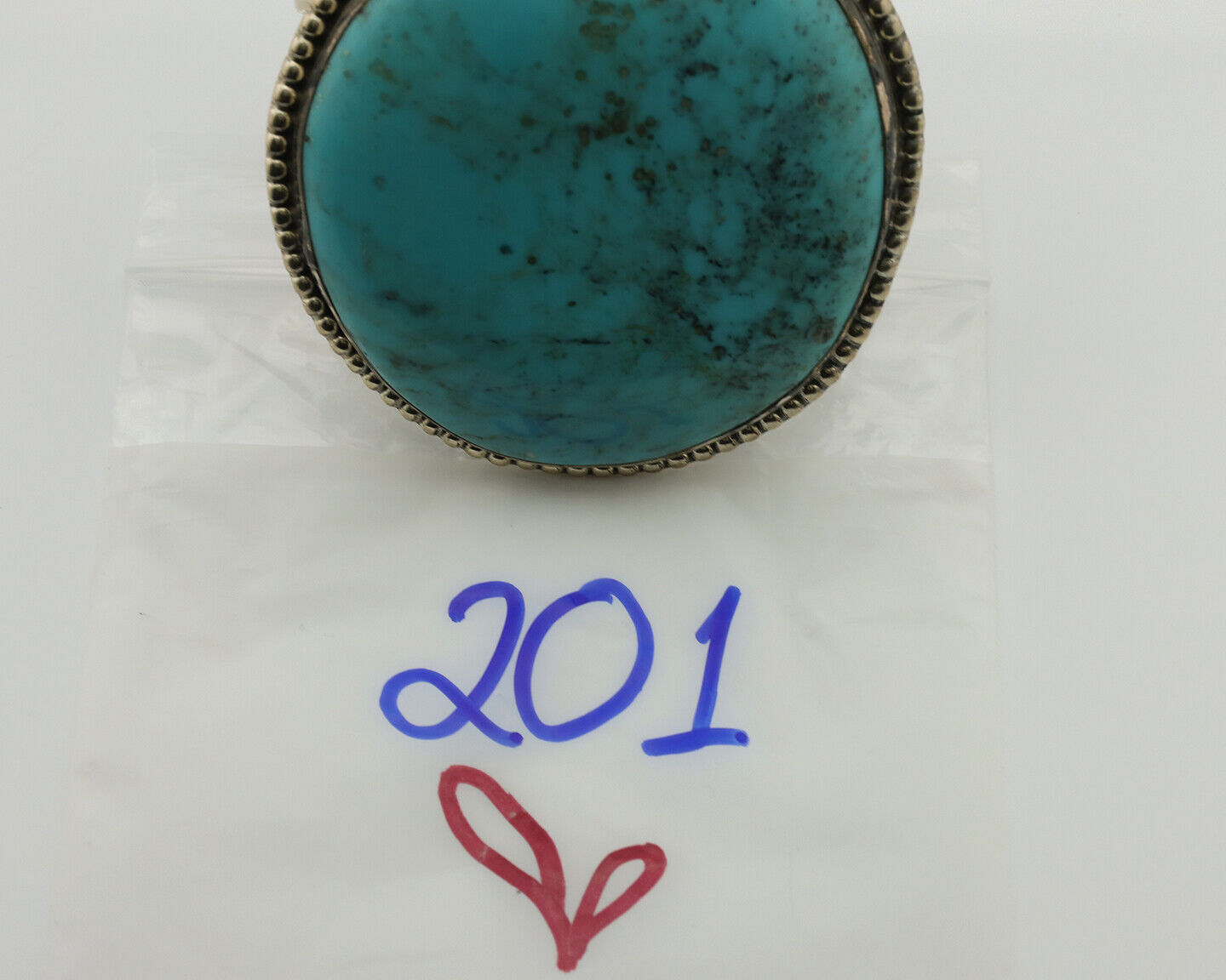 Women's Navajo .925 Silver Block Turquoise Native American Artist C.80's