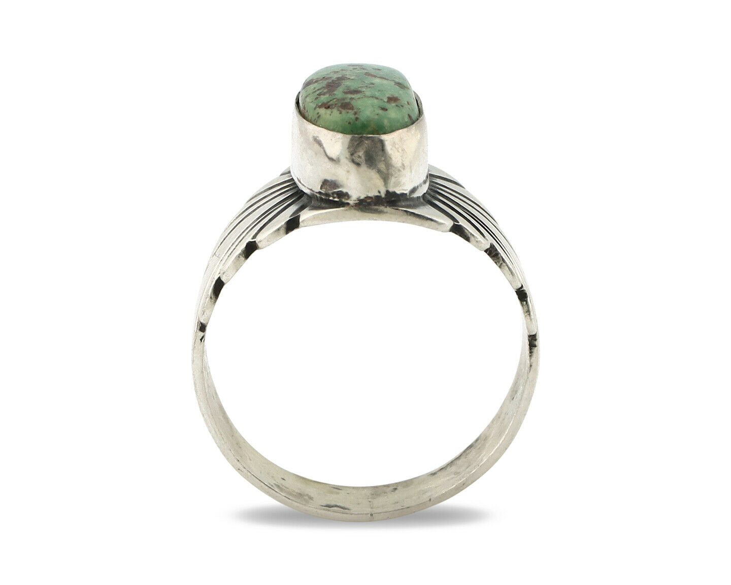 Navajo Ring .925 Silver Blue Green Arizona Turquoise Artist Signed Apache C.80's