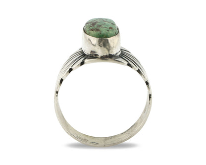 Navajo Ring .925 Silver Blue Green Arizona Turquoise Artist Signed Apache C.80's