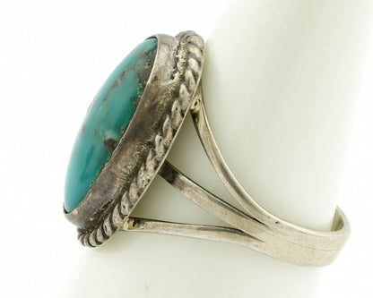 Navajo Ring .925 Silver Blue Turquoise Native American Artist C.1980's