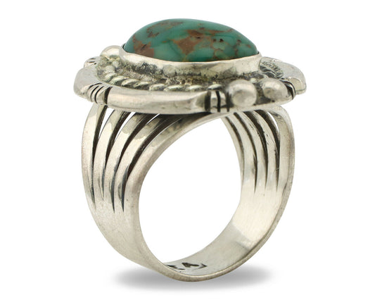 Navajo Ring .925 Silver Royston Turquoise Artist Signed EA C.80's