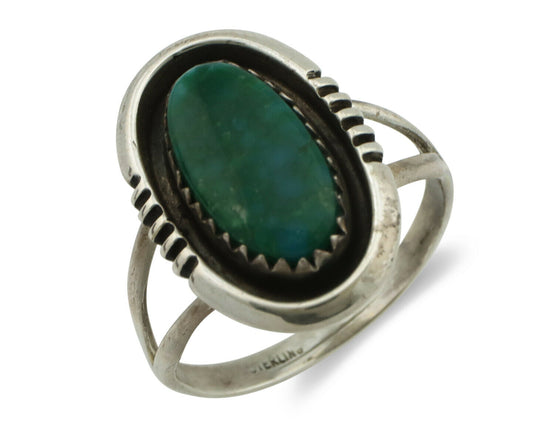 Navajo Ring .925 Silver Royston Turquoise Native American Artist Handmade C.80's