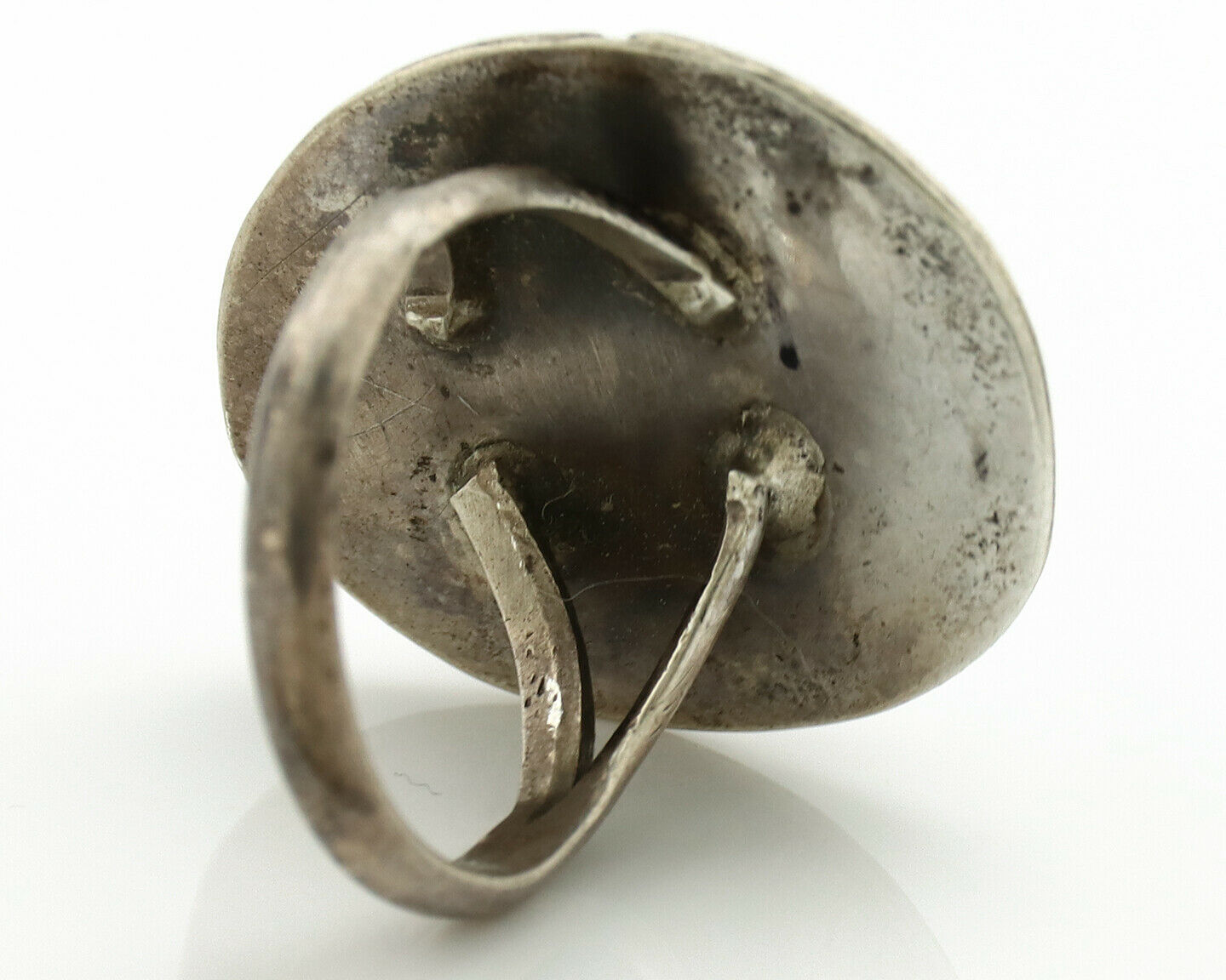 Navajo Ring .925 Silver Blue Turquoise Native American Artist C.1980's