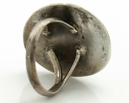 Navajo Ring .925 Silver Blue Turquoise Native American Artist C.1980's