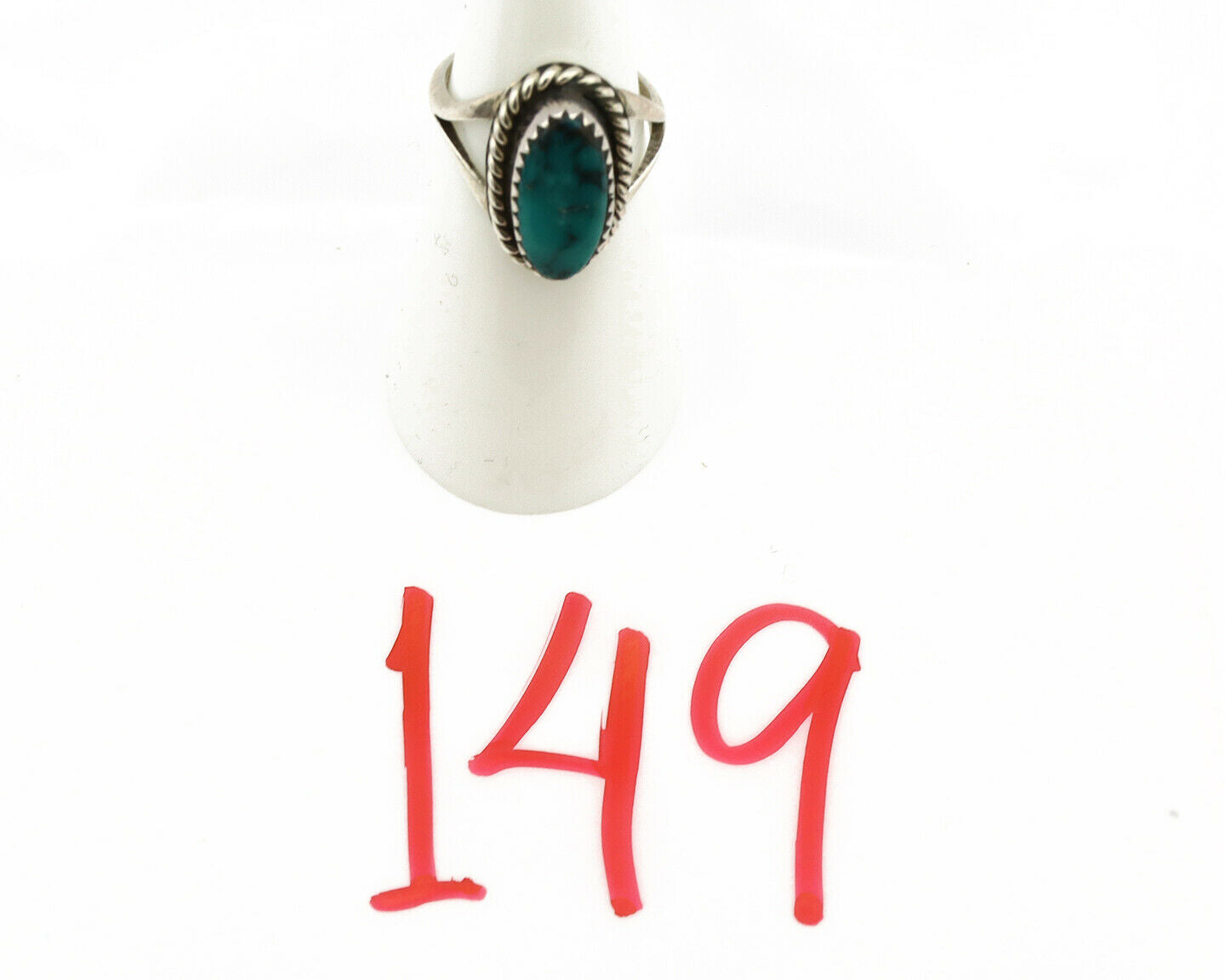 Navajo Ring .925 Silver Nevada Turquoise Artist Native American C.1980's