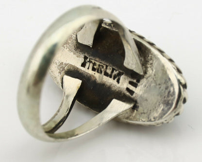 Navajo Ring .925 Silver Nevada Turquoise Artist Native American C.1980's