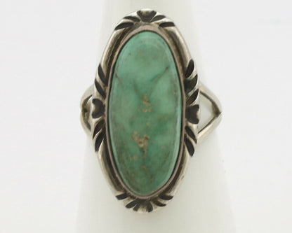 Navajo Ring .925 Silver Natural Mined Turquoise Native Artist Signed C.80's