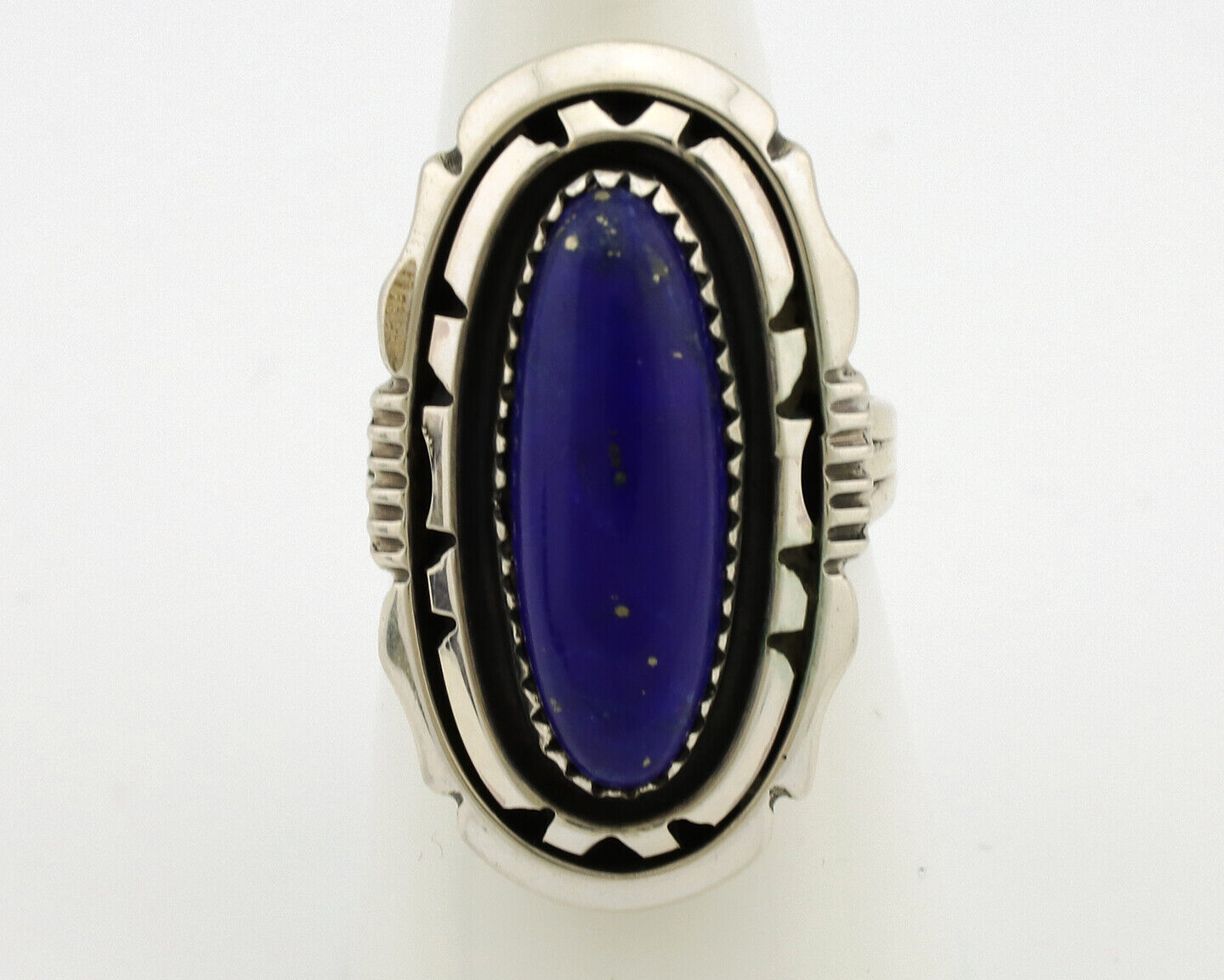 Navajo Ring 925 Silver Natural Lapis Lazuli Artist Signed William Denetdale C80s