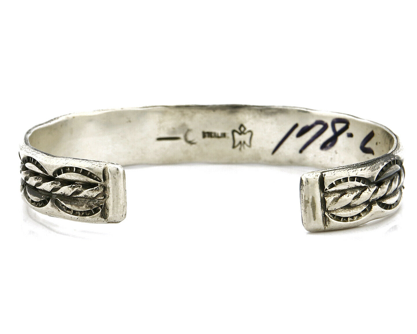 Small Women's Navajo Bracelet .925 Silver Handmade Cuff Signed Montoya C.1980's