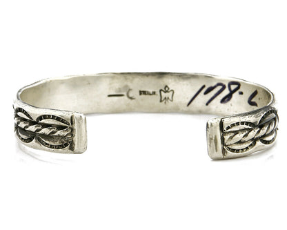 Small Women's Navajo Bracelet .925 Silver Handmade Cuff Signed Montoya C.1980's