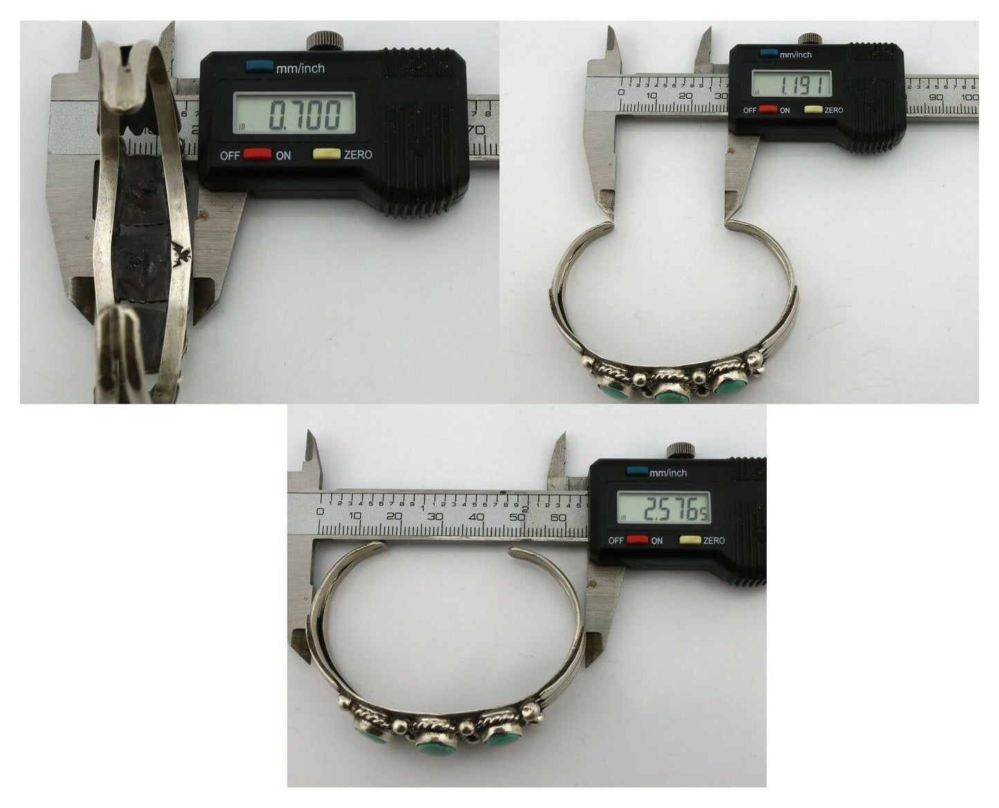 Navajo Bracelet .925 Silver Arizona Turquoise Artist Signed C Montoya Circa 80's