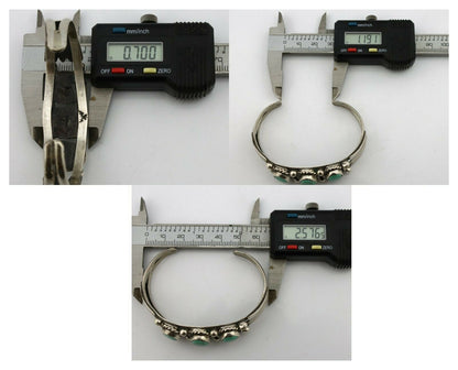 Navajo Bracelet .925 Silver Arizona Turquoise Artist Signed C Montoya Circa 80's