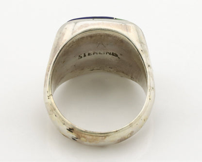 Navajo Inlaid Ring .925 Silver Gemstone Artist Native American C.1980's