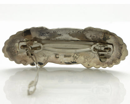 Navajo Hair Clip Barrette .925 Silver Hand Stamped Artist Signed C Montoya C80s