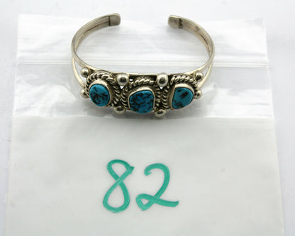 Navajo Bracelet .925 Silver Sleeping Beauty Turquoise Native C.80's