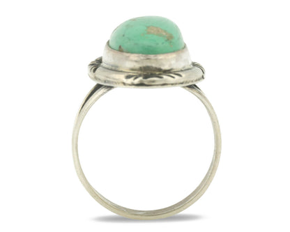 Navajo Ring .925 Silver Natural Turquoise Artist Signed Native American C.80's