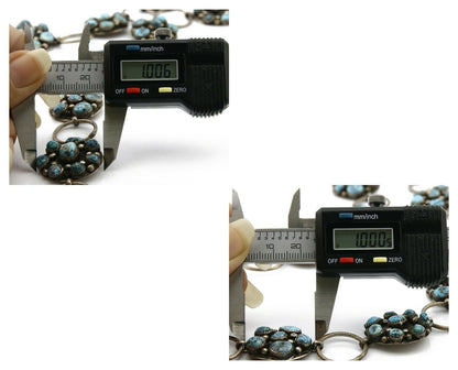 Navajo Concho Belt .925 Silver Rare Gleeson Turquoise Artist Native C. 80's