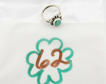 Navajo Ring .925 Silver Kingman Turquoise Artist Signed Gecko C.90's