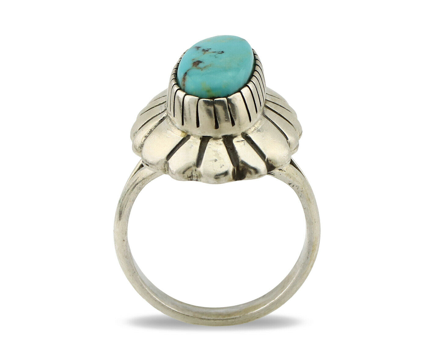 Navajo Ring .925 Silver Arizona Turquoise Signed M Montoya C.80's