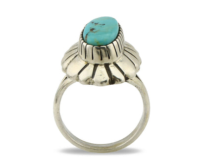 Navajo Ring .925 Silver Arizona Turquoise Signed M Montoya C.80's