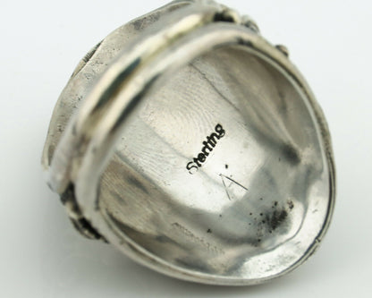 Navajo Ring .925 Silver Natural Blue Turquoise Native American Artist C.80's