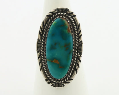 Navajo Ring .925 Silver Blue Gem Turquoise Artist Signed M Begay C.80's