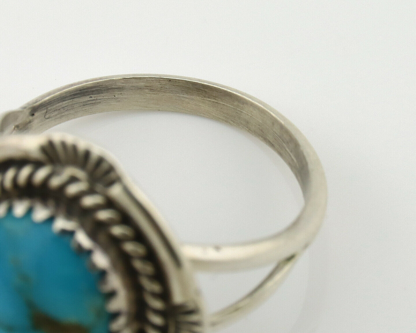 Navajo Ring .925 Silver Nevada Turquoise Native American Artist C.1980's