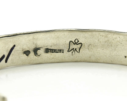Navajo Bracelet .925 Silver Handmade Hand Stamped Signed Artist C Montoya C.80's