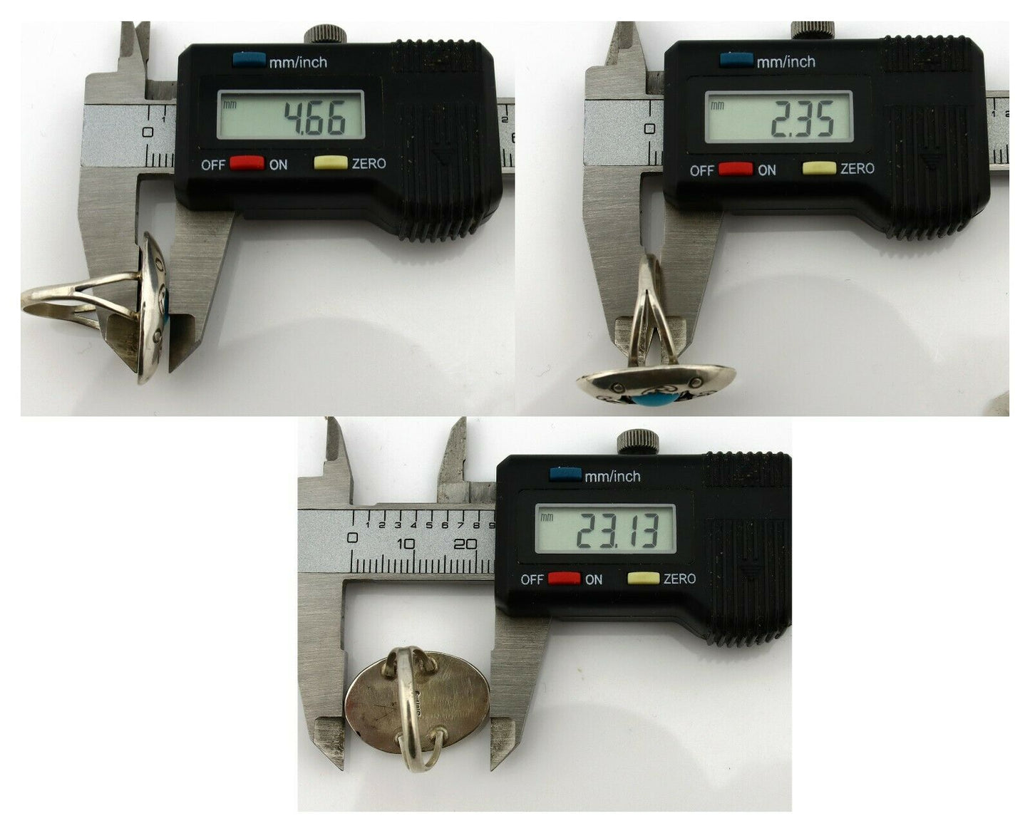 Navajo Shadow Box Ring .925 Silver Blue Turquoise Artist Signed CP C80s