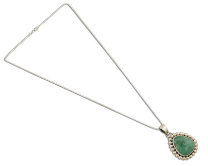 Navajo Necklace .925 Silver Kingman Turquoise Native American Signed C.1980's