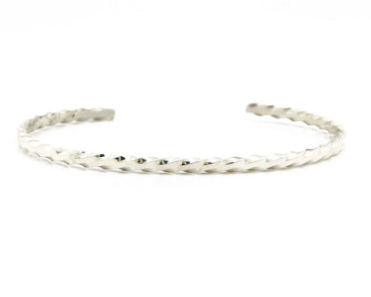 Navajo Bracelet .925 Silver Native American Artist Handmade 3.0 mm wide C.1980's