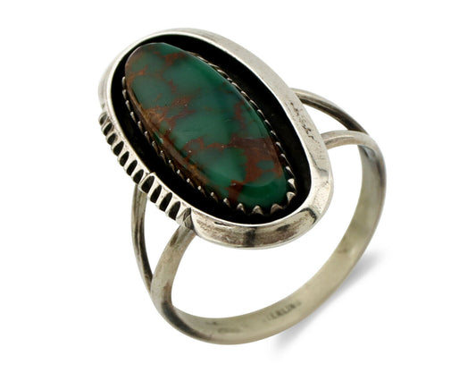 Navajo Ring .925 Silver Turquoise Mountain Native American C.80's