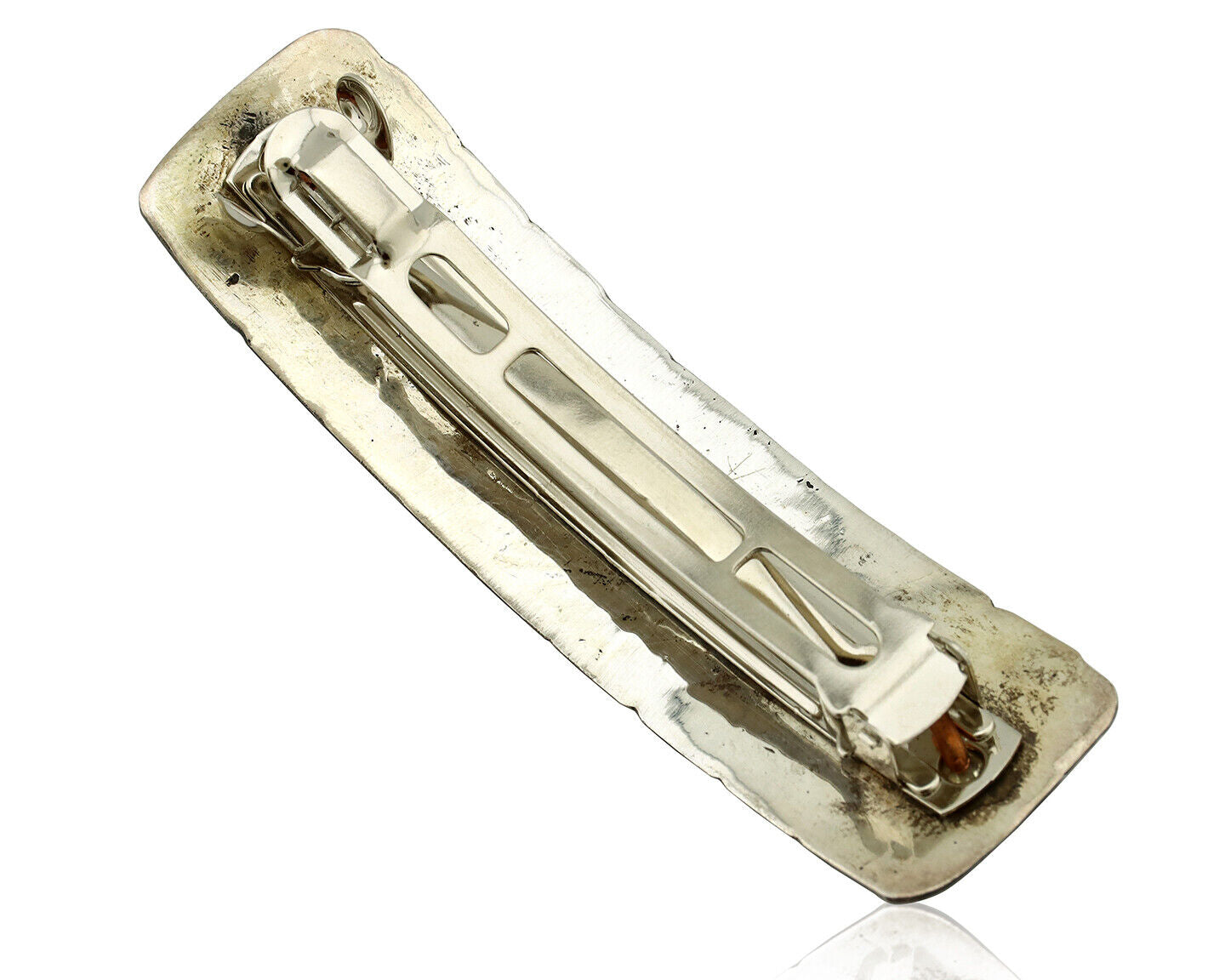Women's Navajo Hair Clip Barrette .925 Silver Hand Stamped Native Artist C.80's
