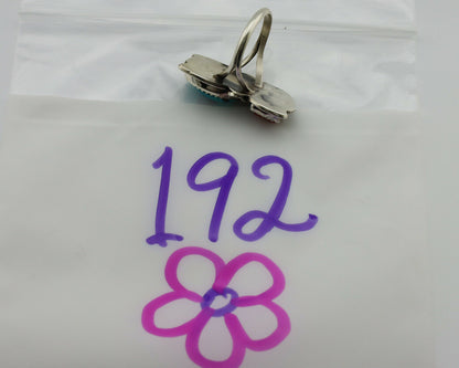 Navajo Ring .925 Silver Turquoise & Coral Artist Signed J Morris C.80's