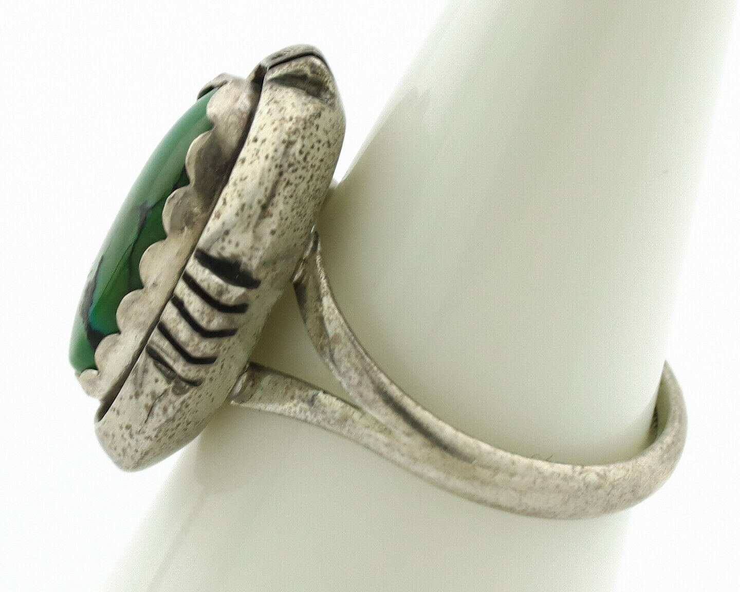 Navajo Ring .925 Silver Turquoise Mountain Native American Artist C.1980's