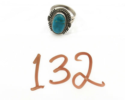 Navajo Ring .925 Silver Turquoise Mountain Signed M Begay C.80's