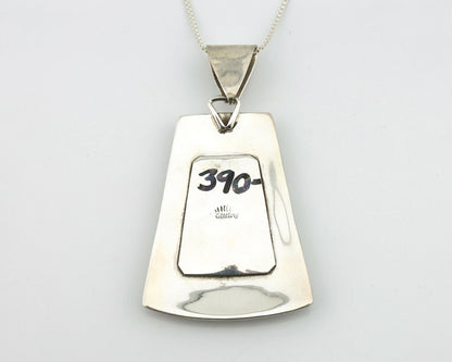 Navajo Handmade Pendant .925 Silver Black Opal Artist Signed Sun C.80's