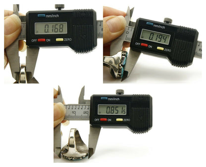 ZUNI Ring .925 SOLID Silver Sleeping Beauty Turquoise LEEKITY C.1980's