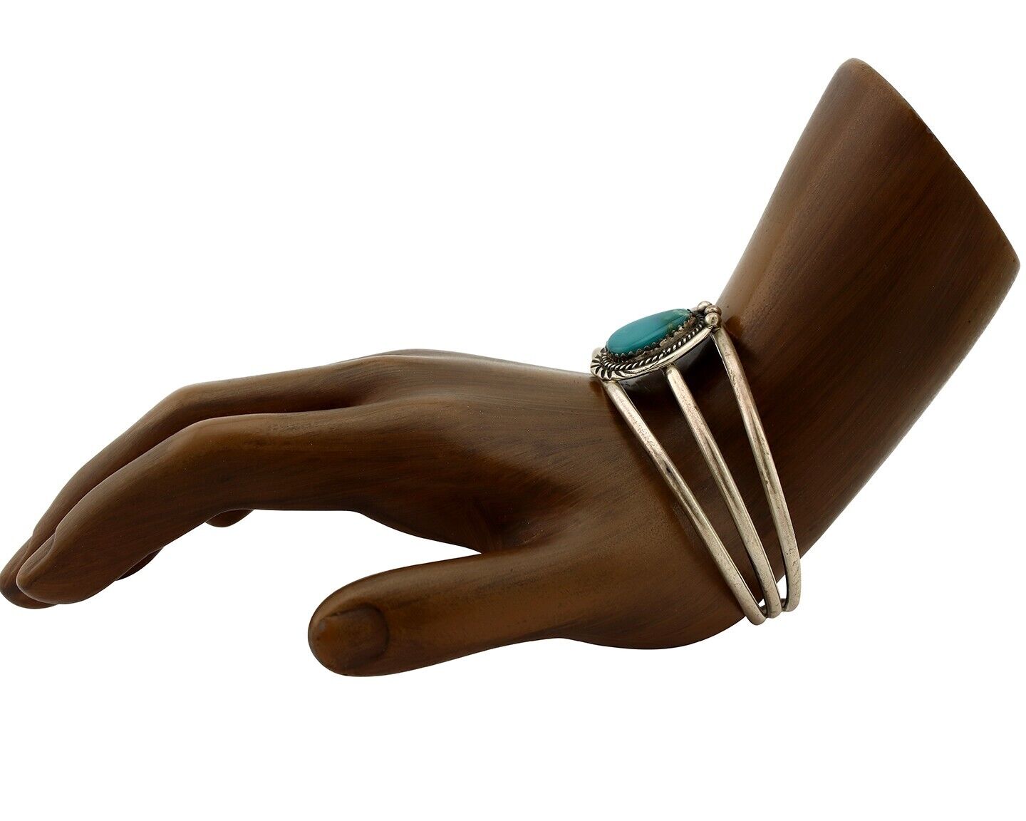 Navajo Bracelet 925 Silver Natural Blue Turquoise Native American Artist C.80's